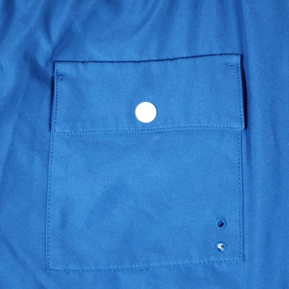 Gap Pool Short Swim Trunks Mens Medium Blue Solid Drawstring Mesh Lined EUC
